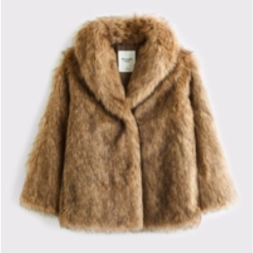 Womens Faux Fur Coat - Brown